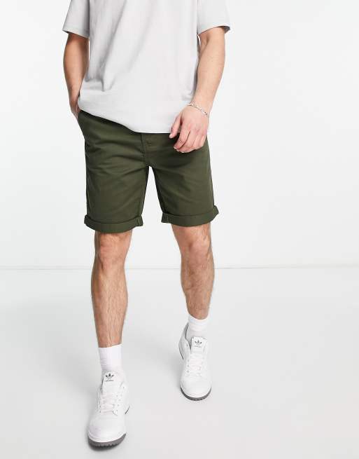 Dark green chino shorts sale