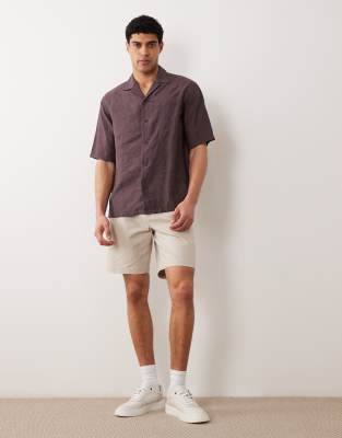 Threadbare chino shorts in light stone light stone