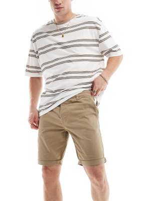 Threadbare Chino Shorts In Stone-neutral