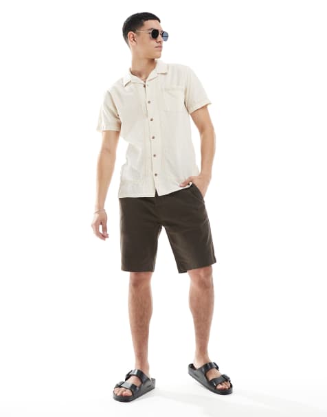 Threadbare - Chinoshort in chocoladebruin - view 1