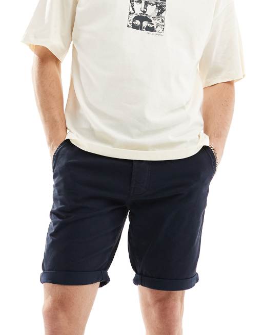 Threadbare - Chinoshort in marineblauw