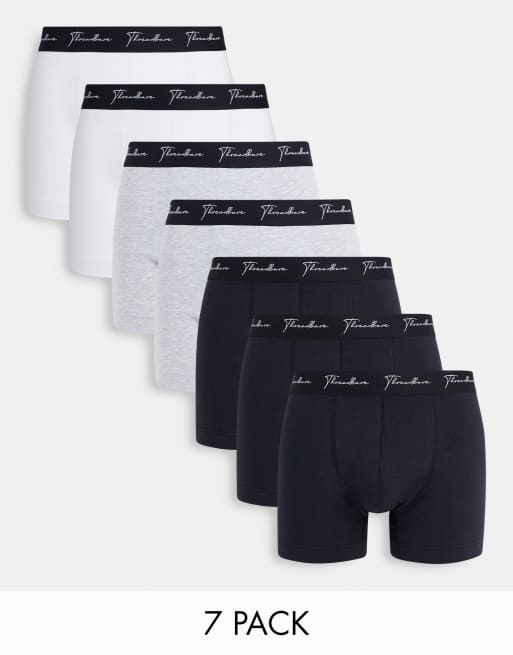 Threadbare chip 3 pack boxers in black white grey