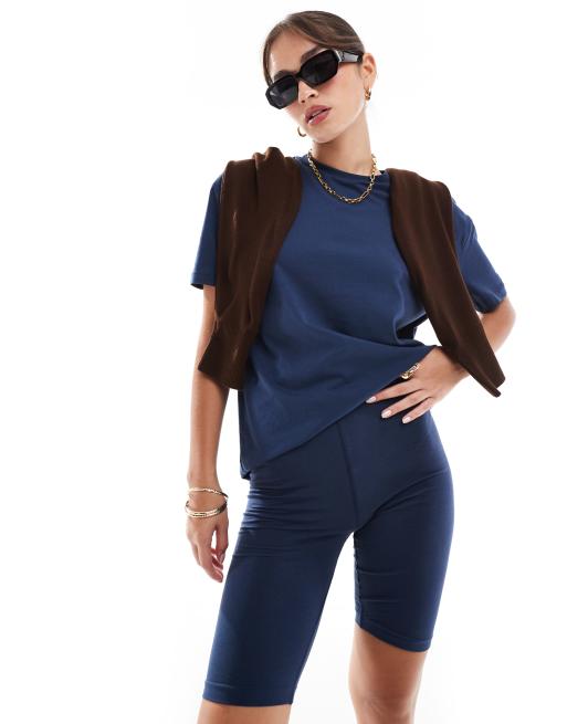 Threadbare Chloe shorts and oversized t-shirt in navy (part of a set)