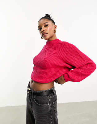 ASYOU hook and eye knitted split front top in pink