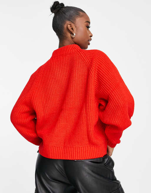 Threadbare Chloe turtle neck sweater in bright red, 2 of 4