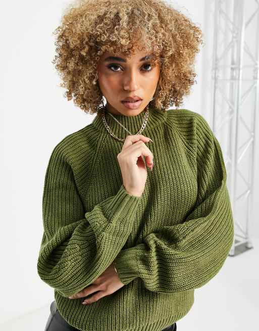 Threadbare Curve Threadbare Plus Chloe turtle neck sweater in olive -  ShopStyle