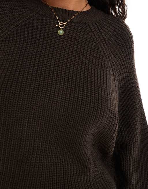 Threadbare – Chokladbrun tröja med rund halsringning, 4 av 4