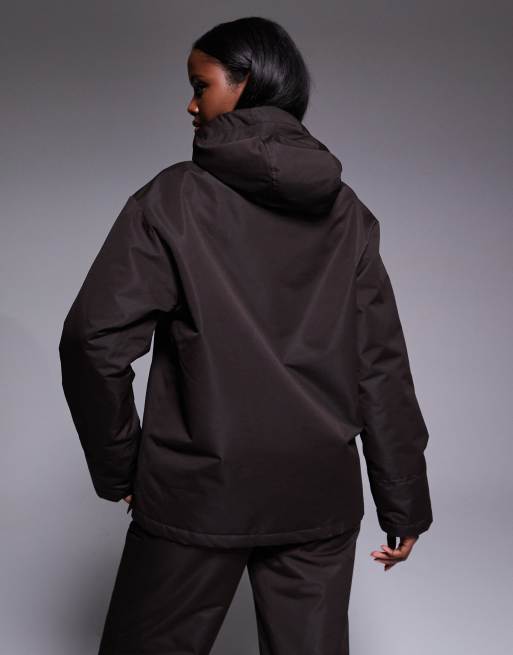 Threadbare - Chokoladebrun skianorak med hætte - Del af sæt, 2 af 4
