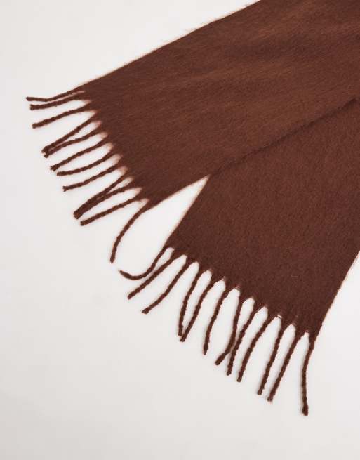 Threadbare - Chokoladebrunt chunky tæppetørklæde, 3 af 3