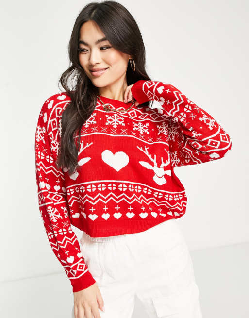 Womens cropped 2025 christmas jumpers