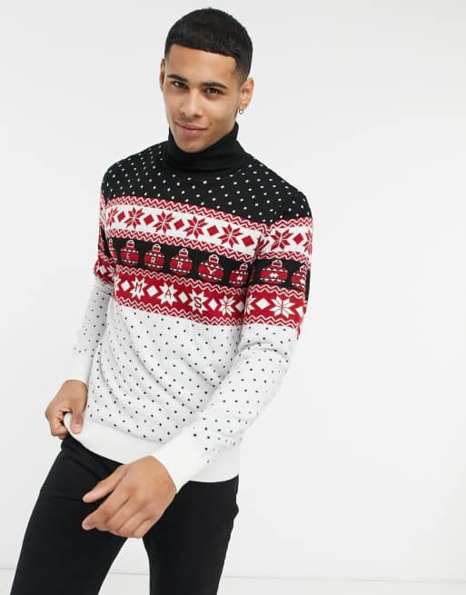 Christmas jumper roll neck sale