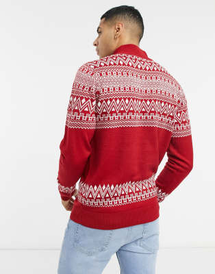 red half zip jumper