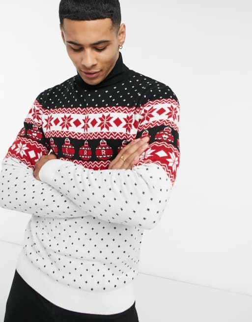 Threadbare christmas fairisle roll neck sweater, 3 of 4