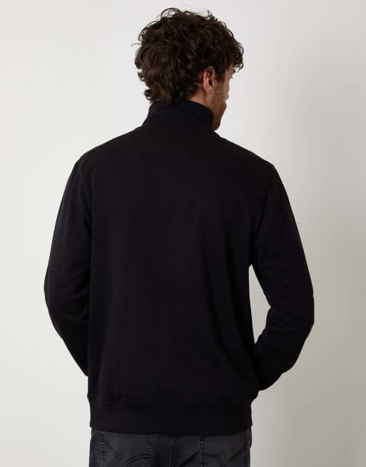 Threadbare Christmas graphic print quarter zip sweatshirt in black, 2 of 4