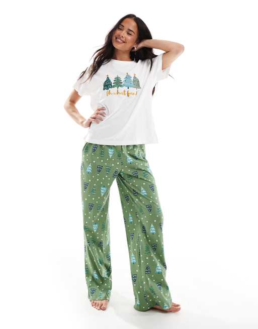 Threadbare christmas pyjama set in green, 2 of 4