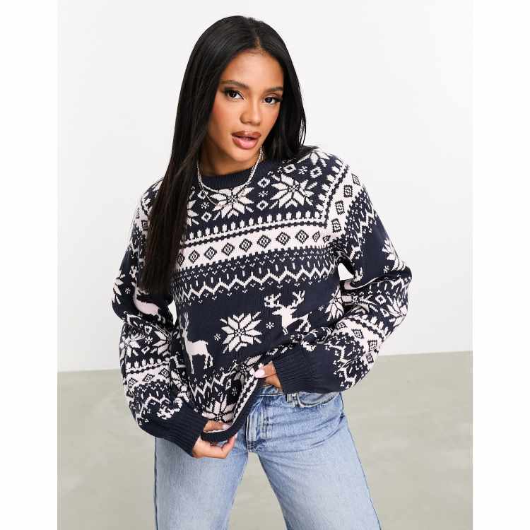 Womens white christmas on sale jumper