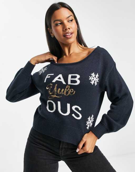 Christmas sweater cheap off shoulder