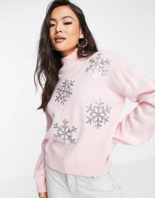 Pink on sale snowflake jumper