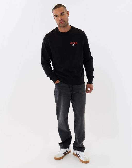 Threadbare Christmas spirits graphic print sweatshirt in black, 3 of 4