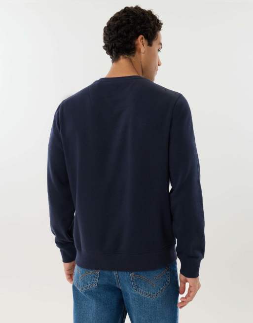Threadbare Christmas tree farm graphic print sweatshirt in navy, 2 of 4