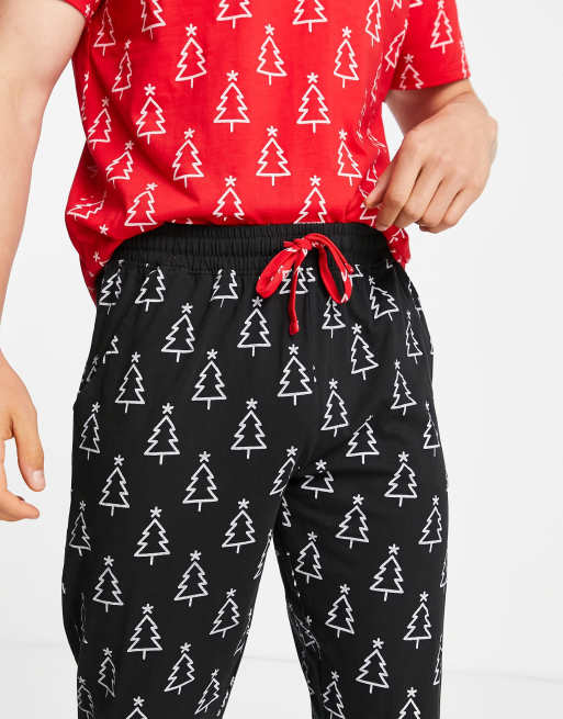 Black and discount red pajamas set