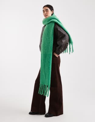 Threadbare Chunky Blanket Scarf In Green