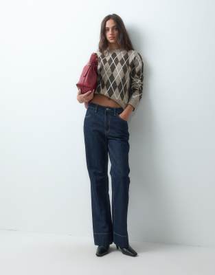 Threadbare Chunky Knit Crew Neck Sweater With Wool In Neutral