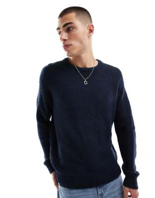 chunky knit sweater in navy