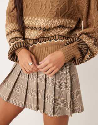 Threadbare Chunky Turtleneck Sweater With Fairisle Design In Blue