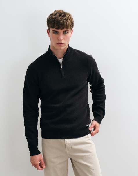 Threadbare classic 1/4 zip sweatshirt in brown - view 1
