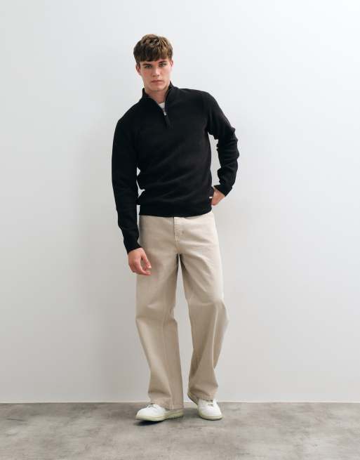 Threadbare classic 1/4 zip sweatshirt in brown, 2 of 5