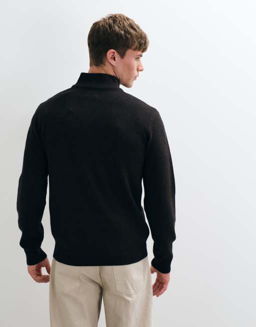 Threadbare classic 1/4 zip sweatshirt in brown, 5 of 5