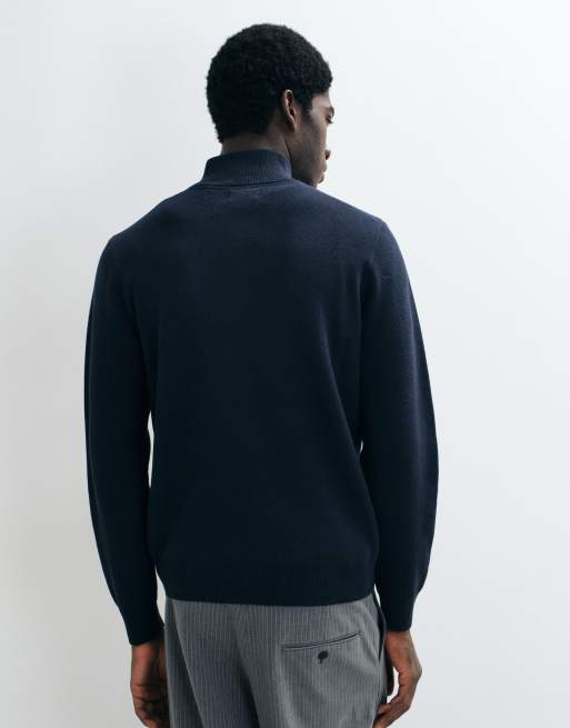 Threadbare classic 1/4 zip sweatshirt in navy, 5 of 5