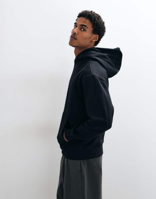 Threadbare classic relaxed fit hoodie in black, 2 of 5