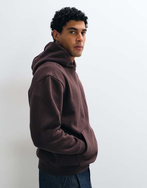 Threadbare classic relaxed fit hoodie in chocolate brown, 3 of 5