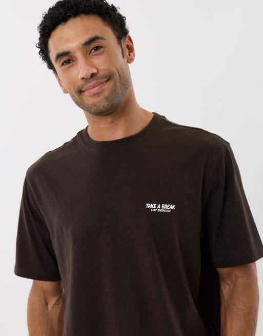 Threadbare Coffee break pyjama set in chocolate brown, 2 of 4