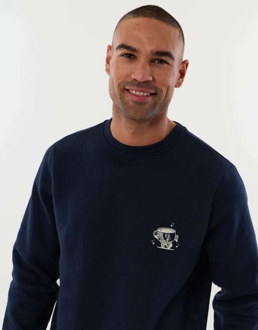 Threadbare Coffee club long sleeve pyjama set in navy, 2 of 4