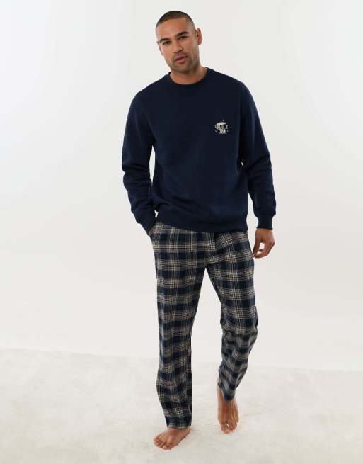 Threadbare Coffee club long sleeve pyjama set in navy, 3 of 4