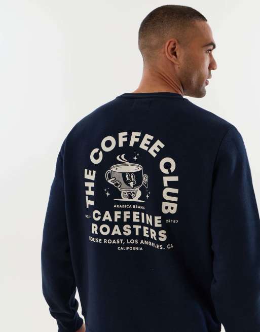 Threadbare Coffee club long sleeve pyjama set in navy, 4 of 4