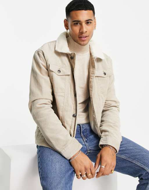 Threadbare - Colbert met sherpa voering en kraag in stone