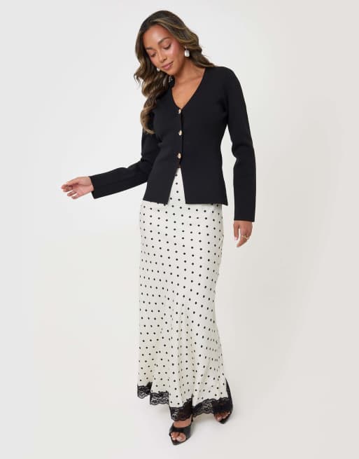 Threadbare Compact knit v neck cardigan in black in black, 4 of 5