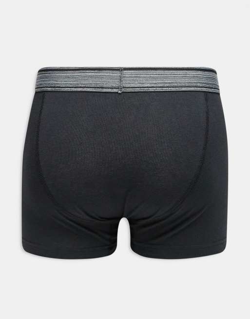 Threadbare - Confezione da 3 boxer a vita bassa neri con fascia in vita con logo, 3 di 3