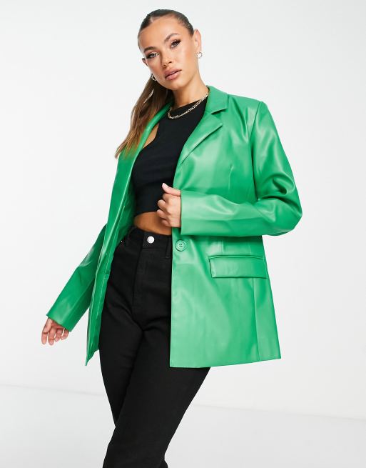 Threadbare - Conker - Blazer en PU - Vert vif