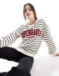 [Threadbare] Threadbare Copenhagen logo striped sweatshirt-White 12 White