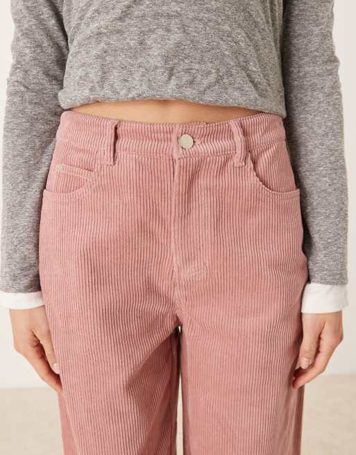 Threadbare cord barrel leg pants in dusty pink, 4 of 5