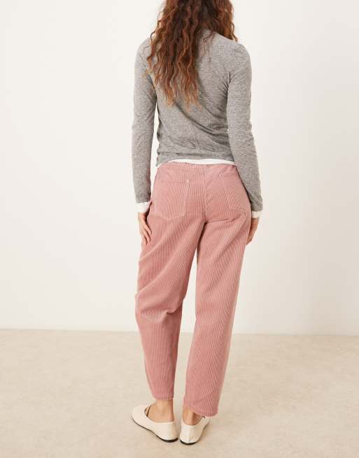 Threadbare cord barrel leg trousers in dusty pink, 3 of 5