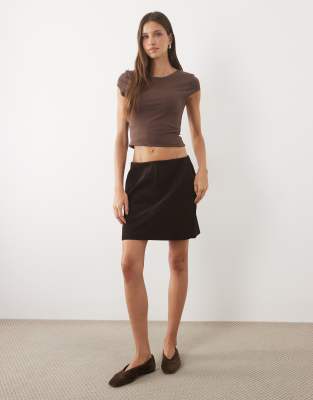 Threadbare Cord Mini Skirt In Brown