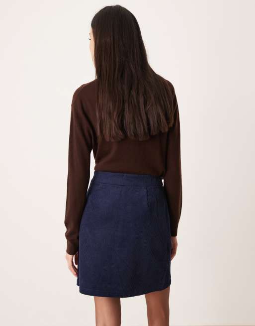 Threadbare cord mini skirt with pocket detail in navy, 3 of 5