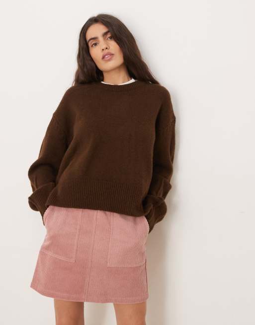 Threadbare cord mini skirt with pockets in dusty pink, 2 of 5