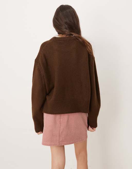 Threadbare cord mini skirt with pockets in dusty pink, 4 of 5